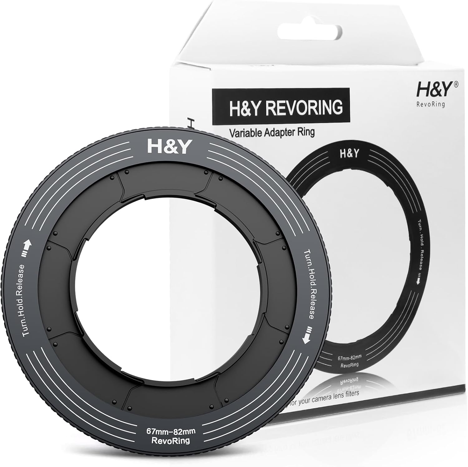 H&Y Filters RevoRing 52-72mm Variable Adapter for 77mm Filters - Titanium Grey-Variable Lens Adapter Rings-H&Y Filters