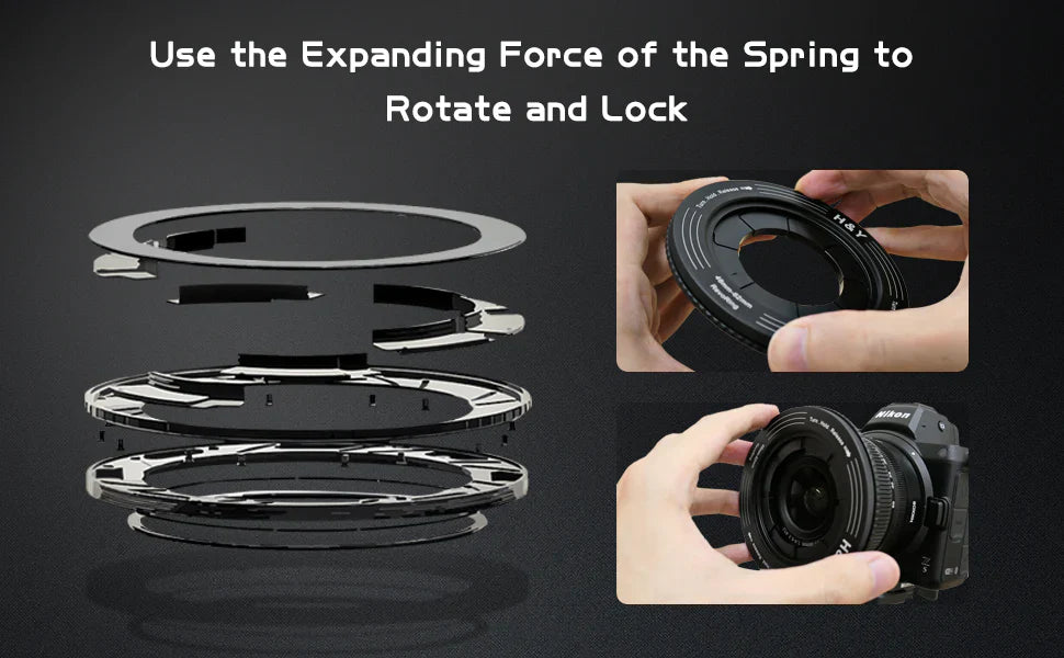 H&Y Filters RevoRing 52-72mm Variable Adapter for 77mm Filters - Yellow-Variable Lens Adapter Rings-H&Y Filters