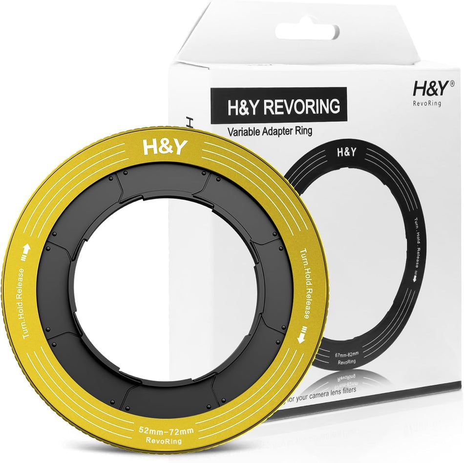 H&Y Filters RevoRing 52-72mm Variable Adapter for 77mm Filters - Yellow-Variable Lens Adapter Rings-H&Y Filters