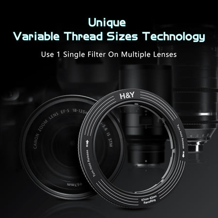 H&Y Filters RevoRing 67-82mm Variable Adapter for 82mm Filters-Variable Lens Adapter Rings-Kudos Cameras