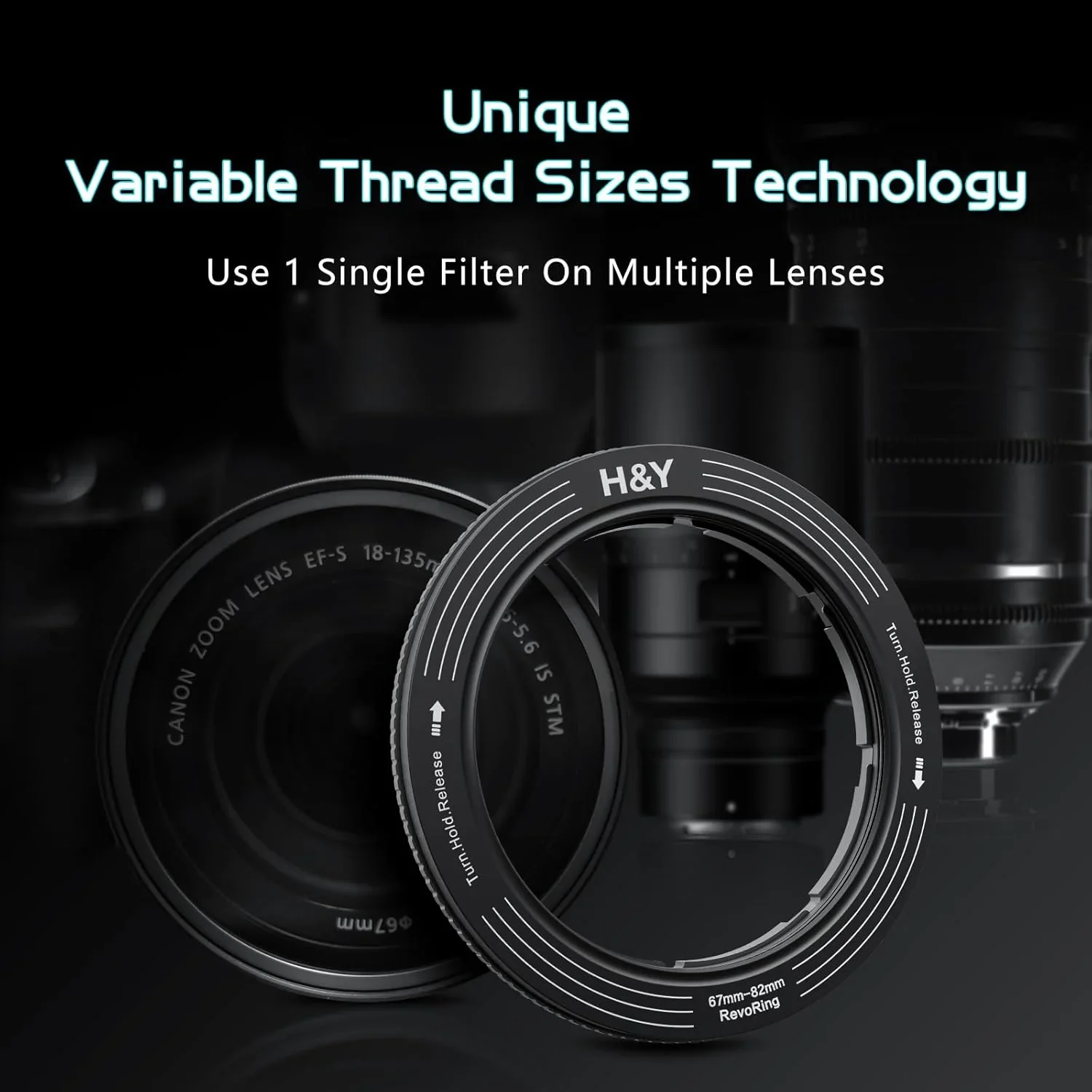 H&Y Filters RevoRing 82-95mm Variable Adapter for 95mm Filters-Variable Lens Adapter Rings-Kudos Cameras