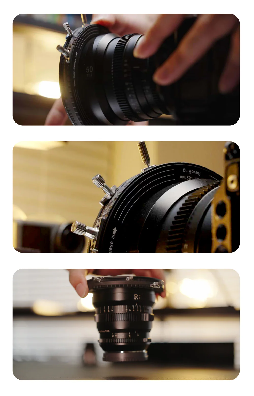 H&Y Filters RevoRing MKII Variable ND3-ND1000 & Circular Polarizer Filter (46-62mm)-Variable Lens Adapter VND+CPL Filter-H&Y Filters