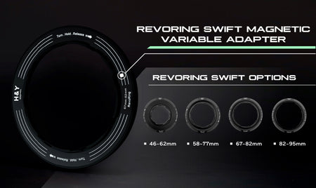 H&Y Filters RevoRing Swift Magnetic Variable Adapter Ring (58-77mm)-Variable Mag Lens Adapter Rings-Kudos Cameras