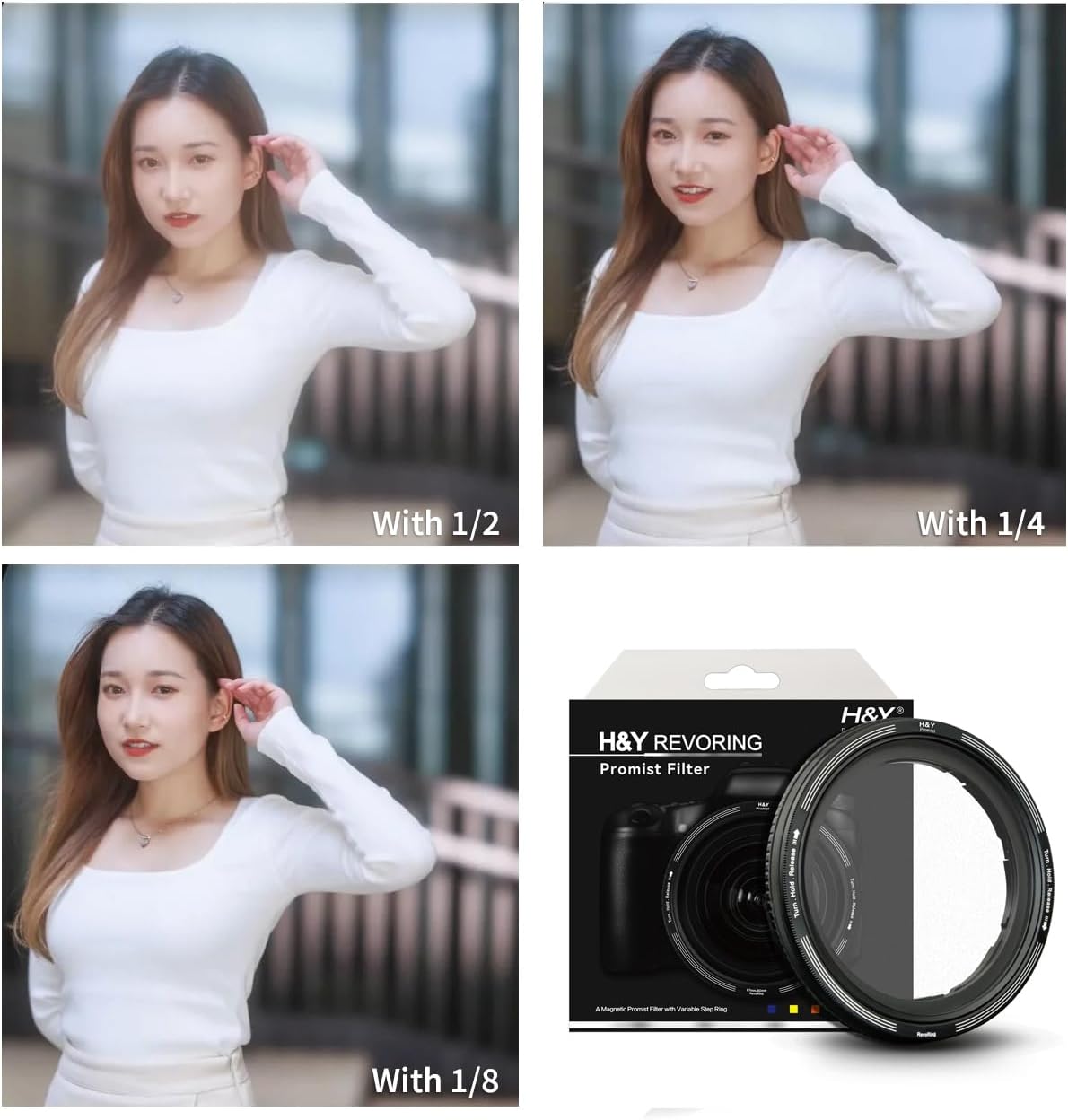H&Y Filters RevoRing White Promist (1/2) Filter (67-82mm)-Variable Lens Adapter Mist Filter-Kudos Cameras