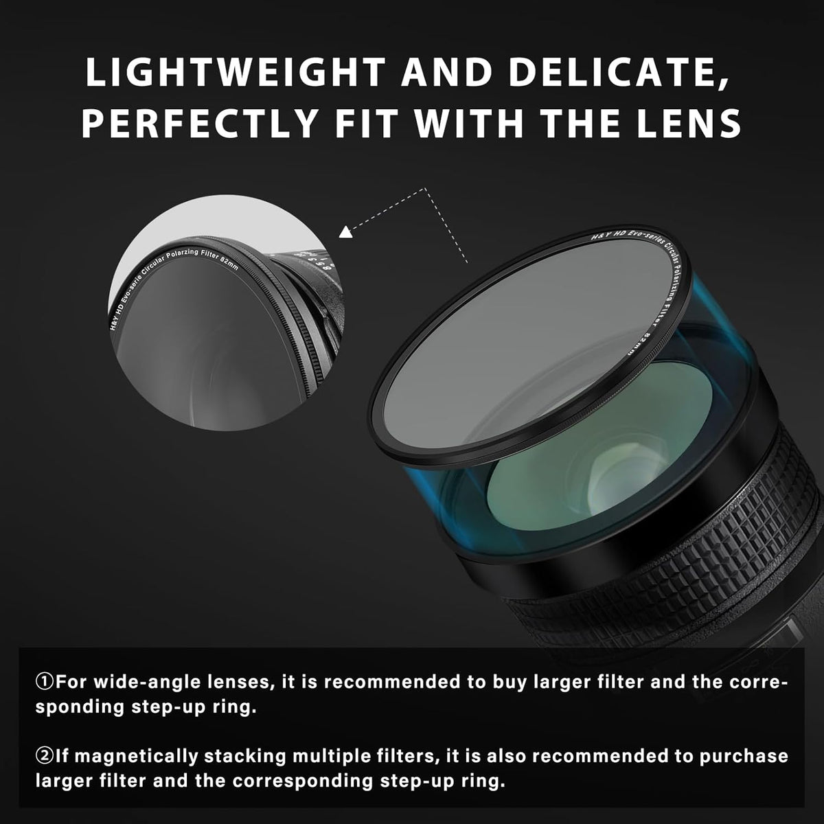 H&Y Filters Transparent Streak Magnetic Clip-on Filter for RevoRing 67-82mm-82mm Filters for Revo & Swift Rings-Kudos Cameras