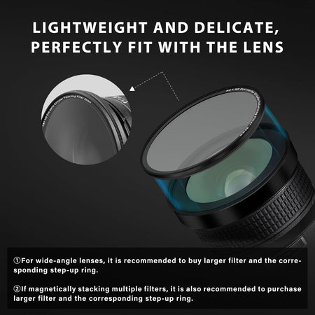 H&Y Filters Transparent Streak Magnetic Clip-on Filter for RevoRing 67-82mm-82mm Filters for Revo & Swift Rings-Kudos Cameras