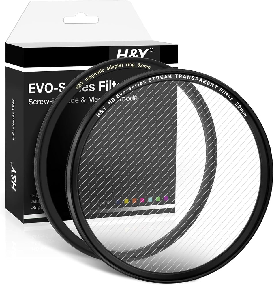H&Y Filters Transparent Streak Magnetic Clip-on Filter for RevoRing 67-82mm-82mm Filters for Revo & Swift Rings-Kudos Cameras