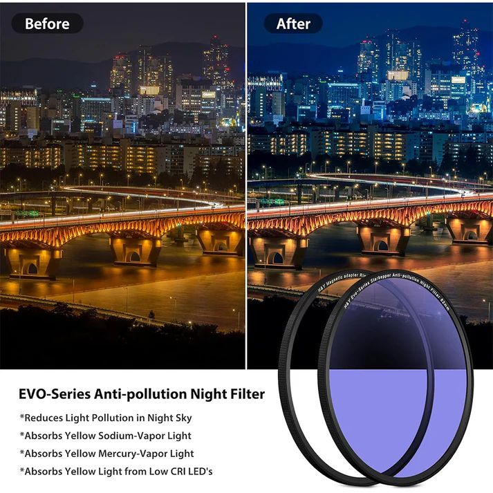 H&Y HD EVO-Series Magnetic Anti-Pollution Night Filter Kit 72mm-Night Filters-Kudos Cameras
