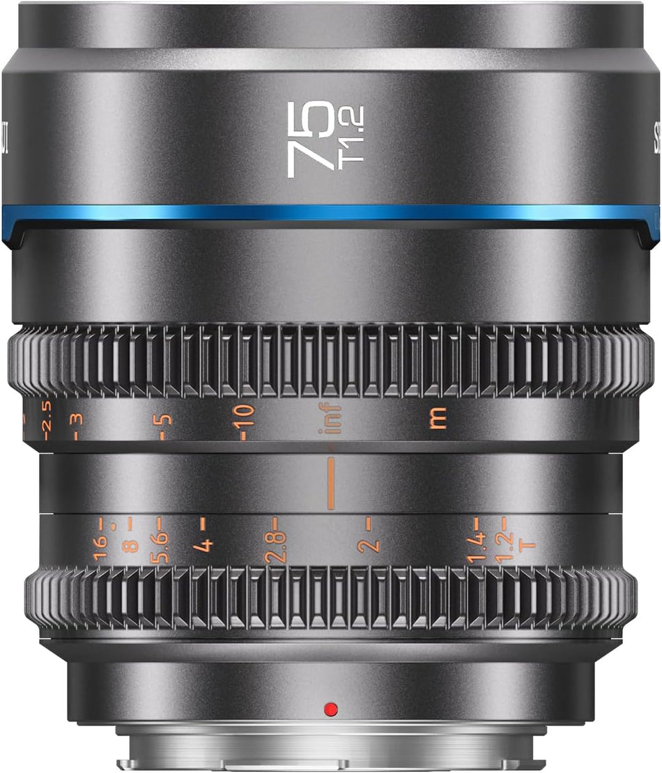 SIRUI Night Walker 75mm T1.2 S35 Cine Lens (Gunmetal Grey) - Fujifilm X