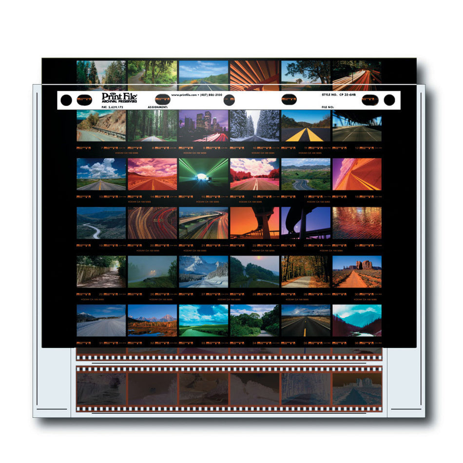 -Print File Archival CP 35-6HB Negative Storage Pages for 35mm Film & Contact Print (25 Pack)-Contact Proofing Preservers-Print File