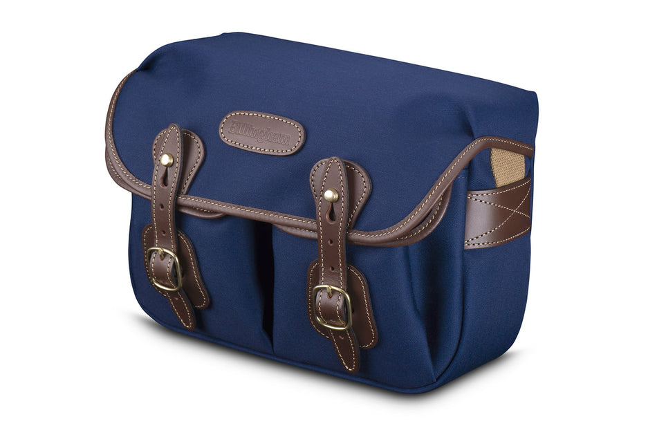 Billingham Hadley Small Camera Bag - Navy Canvas / Chocolate Leather