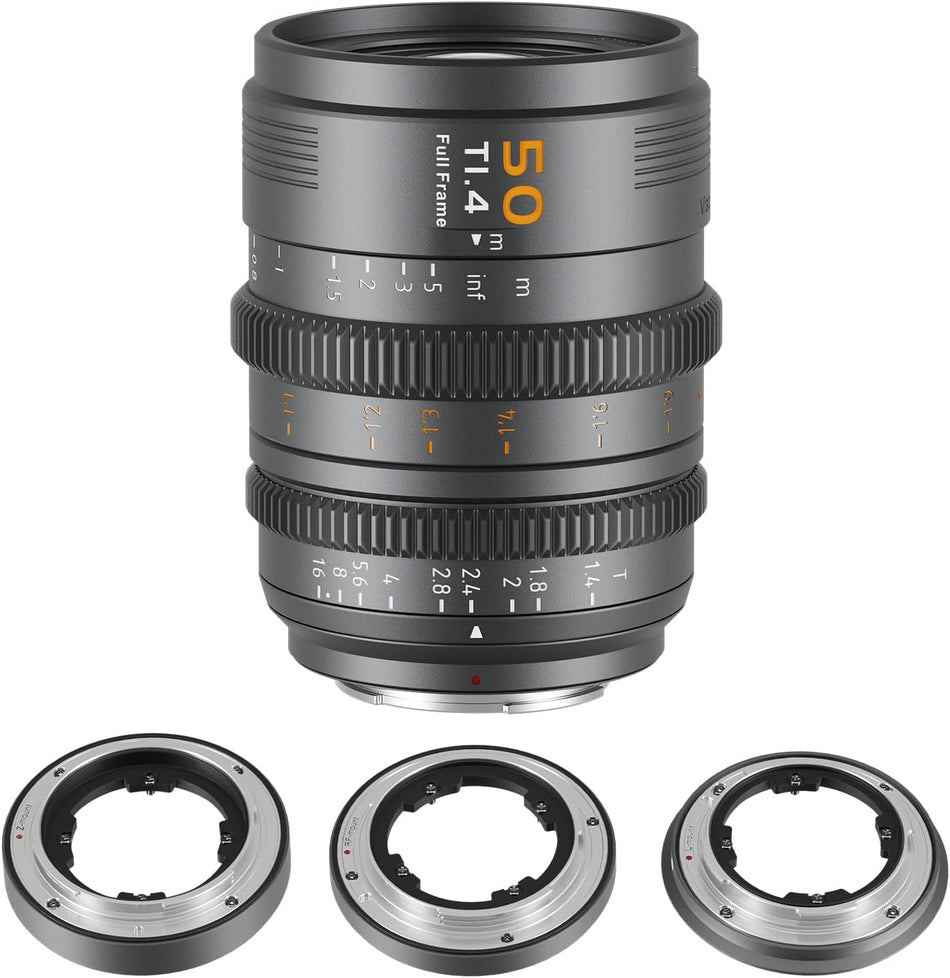 SIRUI Vision Prime 1 Series 50mm T1.4 Full-Frame Cine Lens (Metal Grey) - Multi-Mount