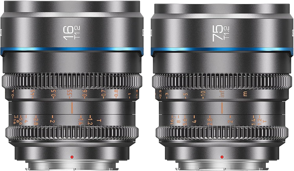 SIRUI Night Walker 16mm/75mm T1.2 S35 Cine 2-Lens Set (Gunmetal Grey) - Canon RF
