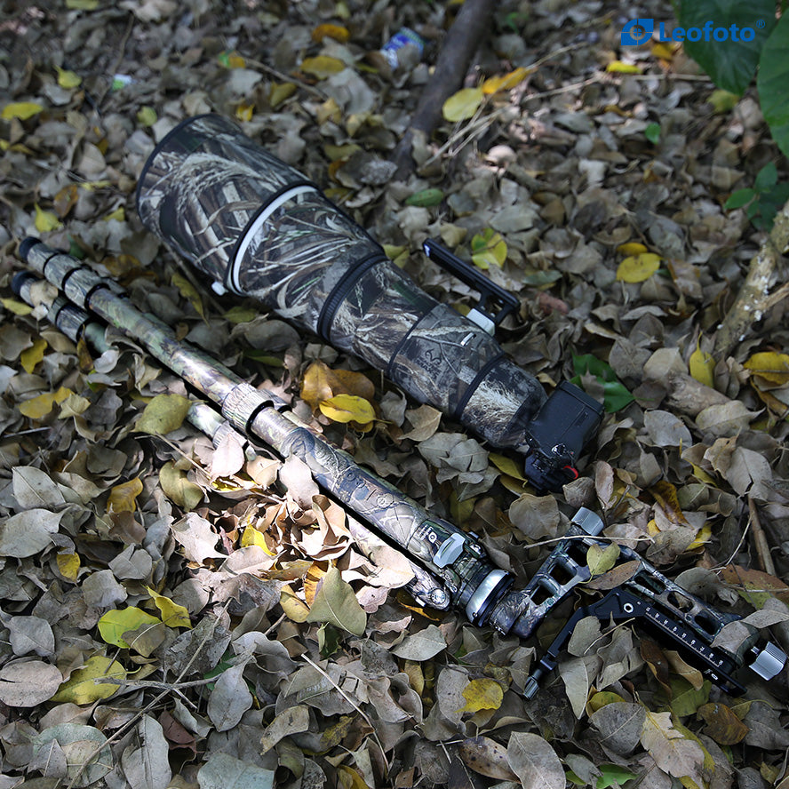 Leofoto LS-365CEX-CAM Ranger Levelling Base Series 5 Section Camouflaged Tripod with PG-1CAM Camouflaged Gimble Head