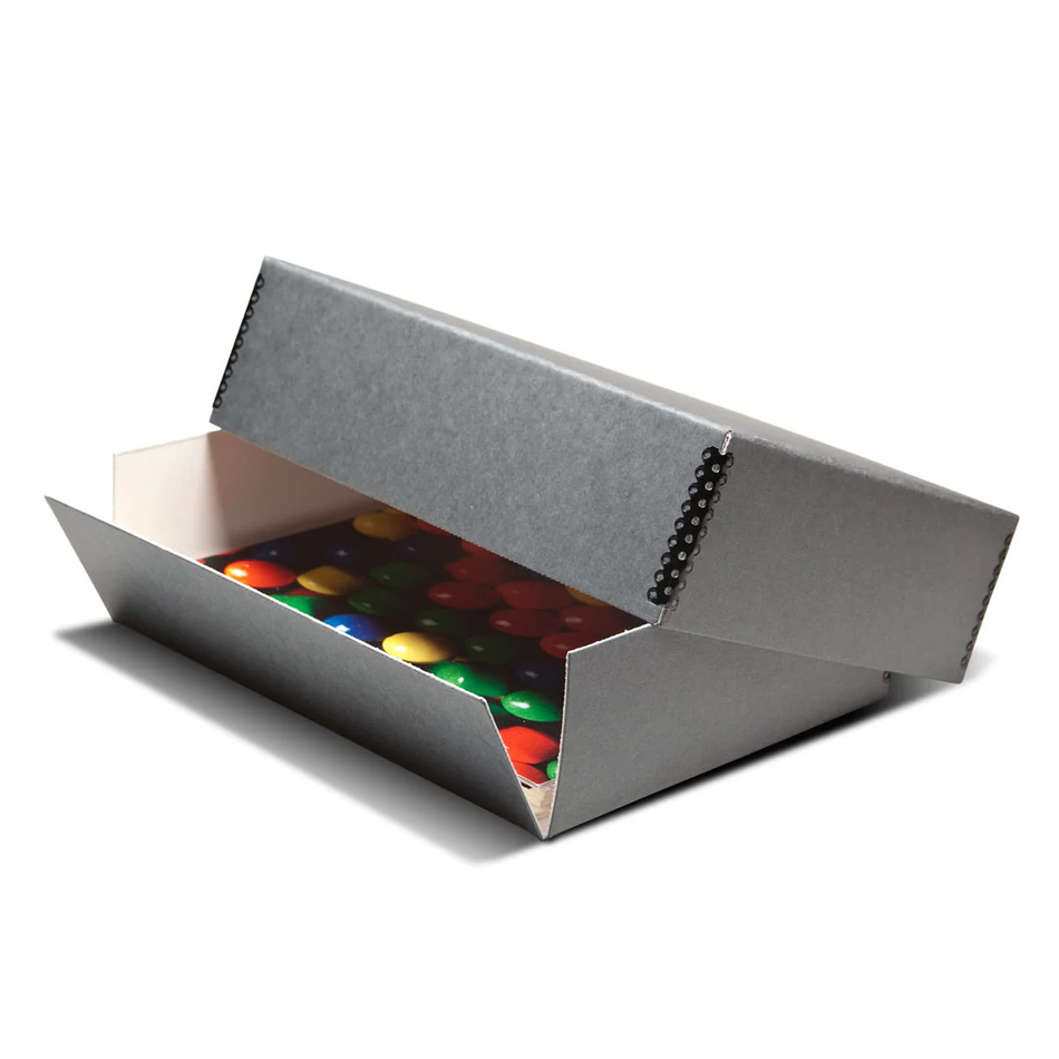 Print File GDF8113 Gray Drop-Front Metal Edge Archival Box 9x11-1/2x3