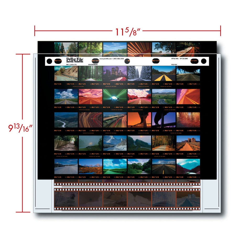 -Print File Archival CP 35-6HB Negative Storage Pages for 35mm Film & Contact Print (25 Pack)-Contact Proofing Preservers-Print File