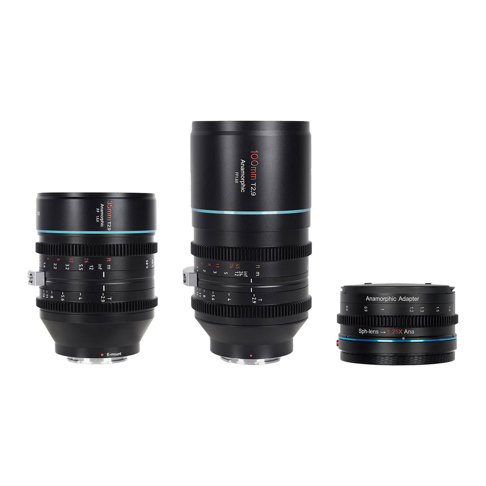 SIRUI Venus 35mm/100mm T2.9 1.6x Full-Frame Anamorphic 2-Lens Set with 1.25x Anamorphic Adapter - L Mount