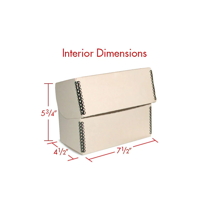 Print File NP-FLIPBOX57 Flip-Top Metal Edge Photo Storage Box-Tan 7-1/2x5-3/4x4-1/2