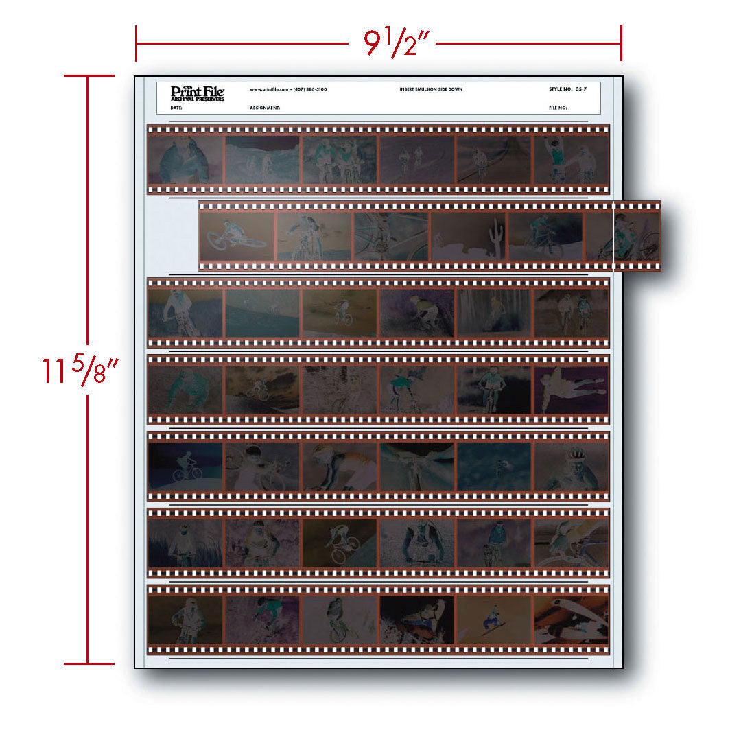 -Print File Archival 35-7 Negative Storage Pages for 35mm Film (100 Pack)-Negative Sleeves-Print File
