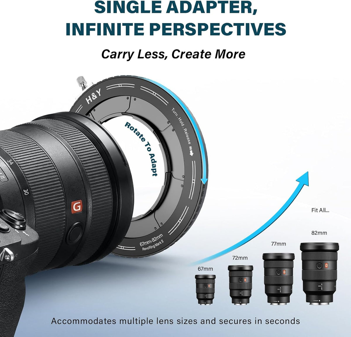 -H&Y Filters RevoRing MKII 67-82mm Variable Adapter for 82mm Filters-Variable Lens Adapter Rings-H&Y Filters