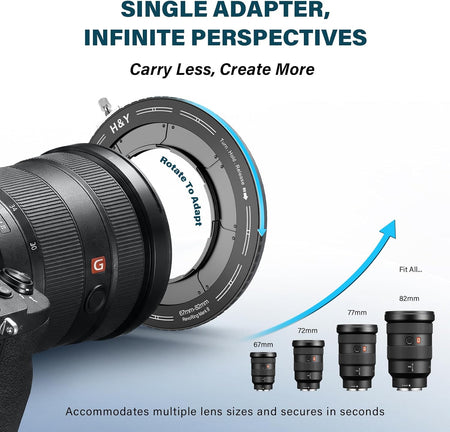 -H&Y Filters RevoRing MKII 67-82mm Variable Adapter for 82mm Filters-Variable Lens Adapter Rings-H&Y Filters