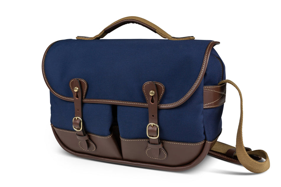 Billingham Mini Eventer Camera Bag - Navy Canvas / Chocolate Leather