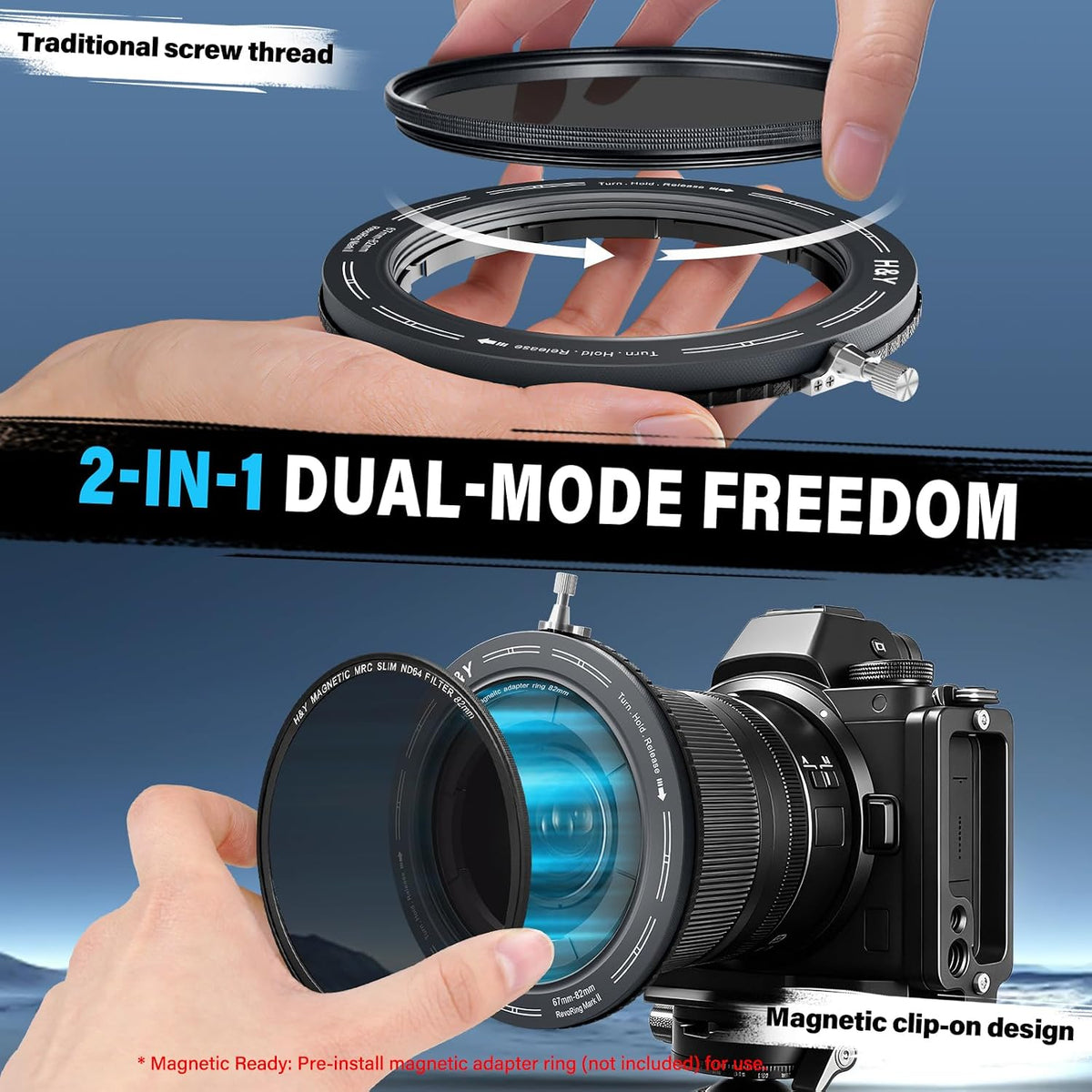 -H&Y Filters RevoRing MKII 67-82mm Variable Adapter for 82mm Filters-Variable Lens Adapter Rings-H&Y Filters