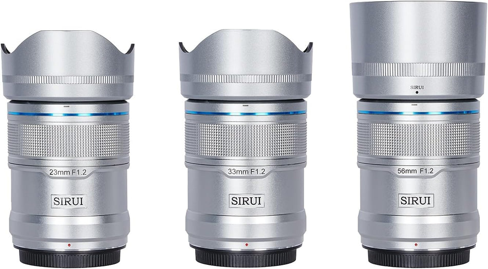 SIRUI Sniper 23mm/33mm/56mm f1.2 AF 3-Lens Set (Silver) - Sony E