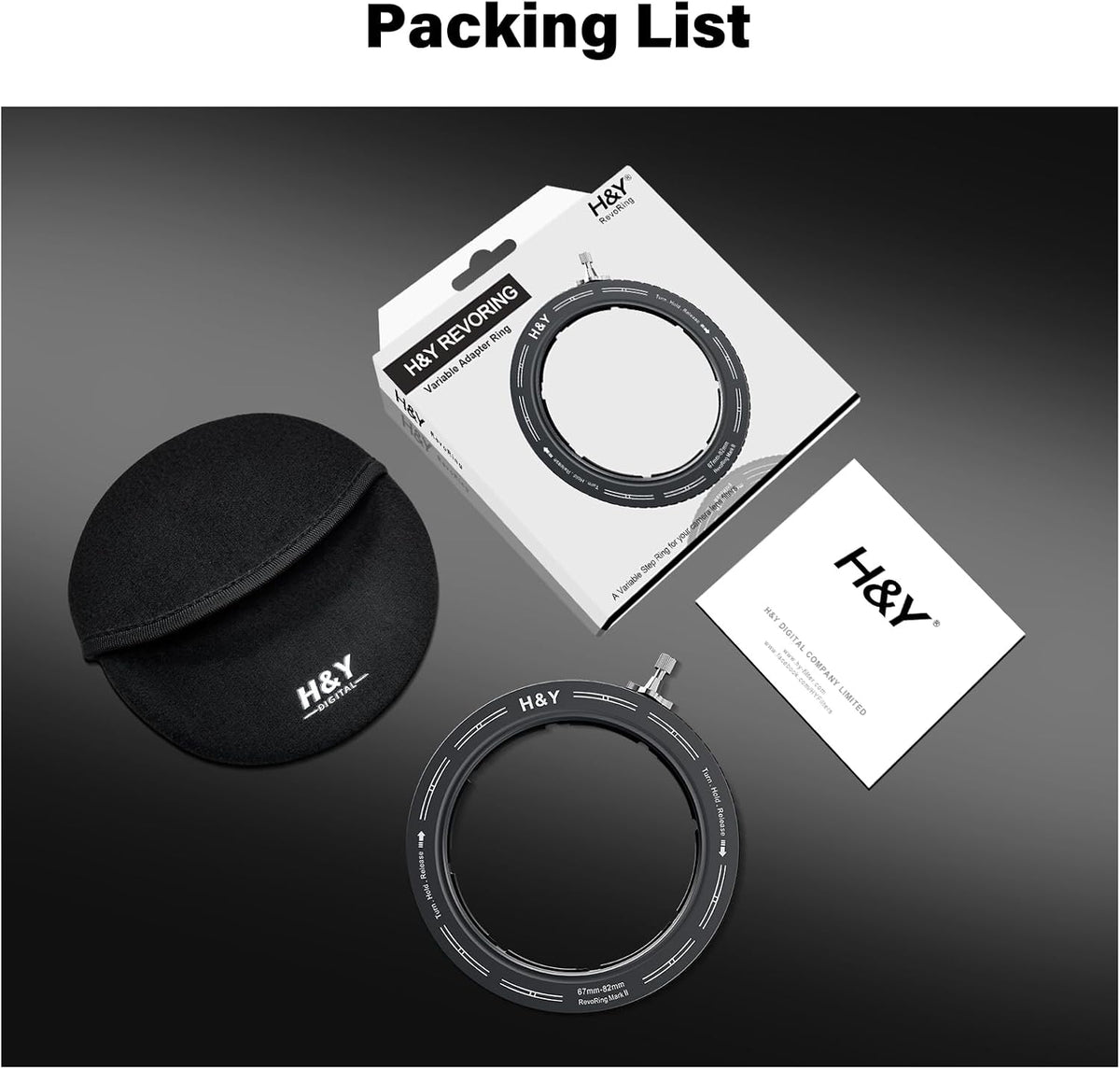 -H&Y Filters RevoRing MKII 52-72mm Variable Adapter for 77mm Filters-Variable Lens Adapter Rings-H&Y Filters