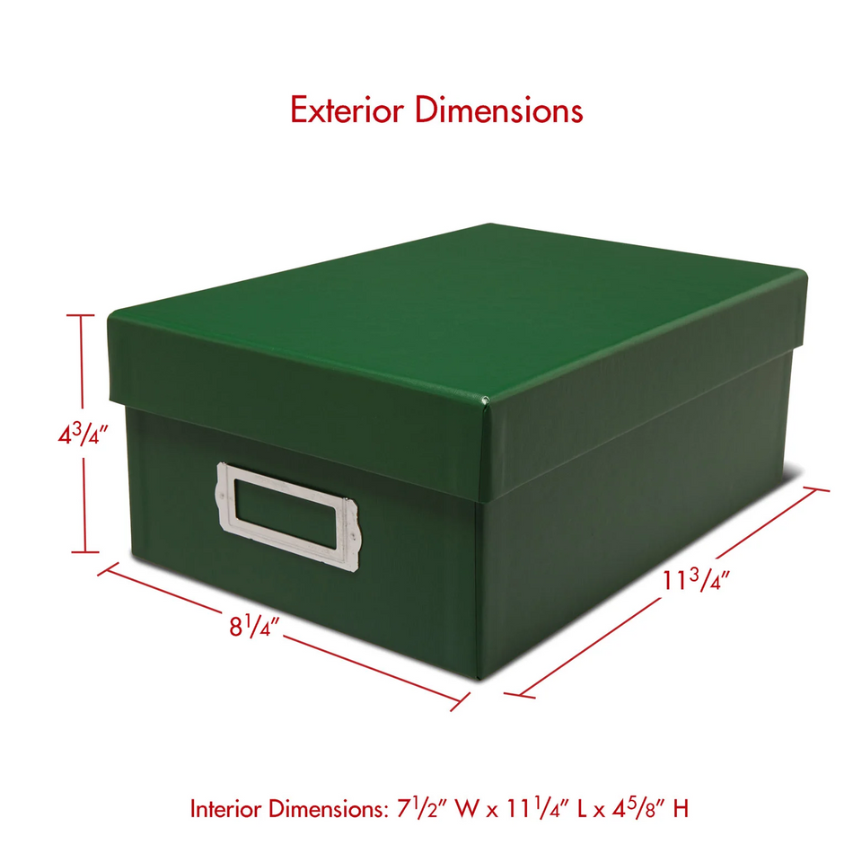 Print File PH46GRN Green Photo Storage Box 7-1/2x4/5/8x11-1/4