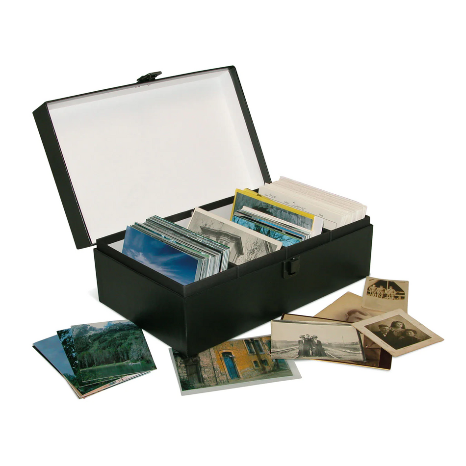 Print File PSTCBLK Photo Storage/Trading Card Box-Black Buckram 14-3/4x9-1/2x5-1/2
