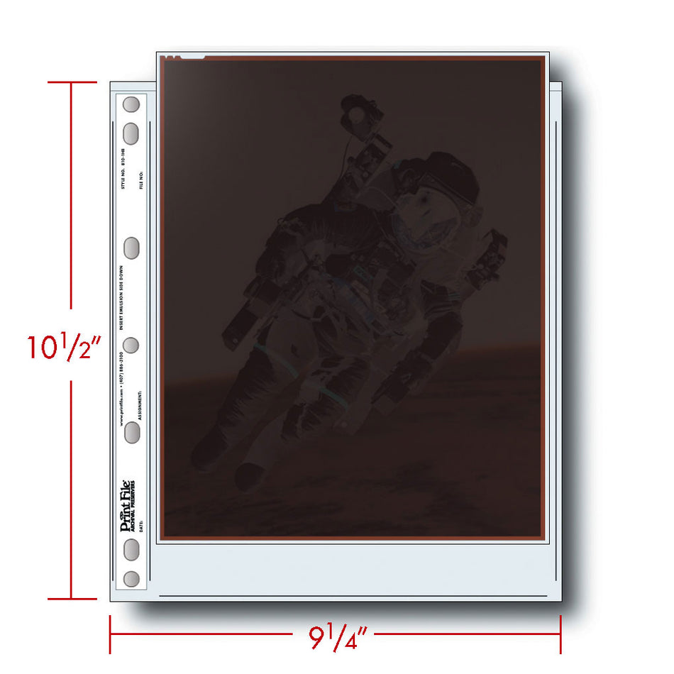Print File Archival 810-1HB Negative Storage Pages for 8x10" Film (100 Pack)