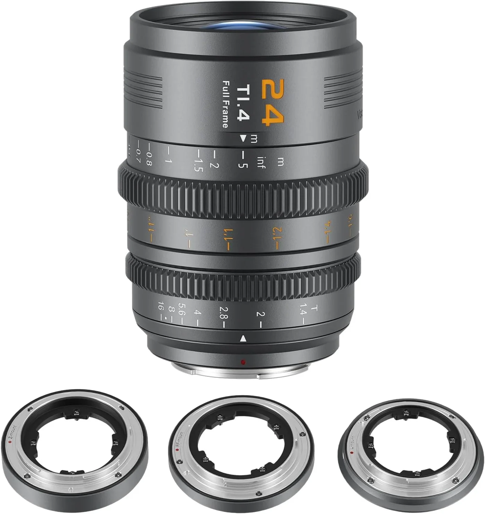 SIRUI Vision Prime 1 Series 24mm T1.4 Full-Frame Cine Lens (Metal Grey) - Multi-Mount