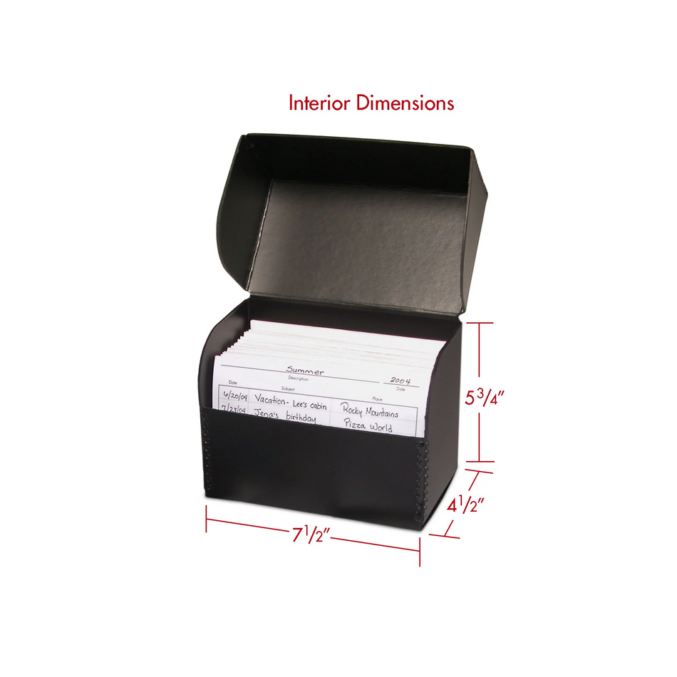 Print File PH-FLIPBOX Flip-Top Metal Edge Photo Storage Box-Black 7-1/2x5-3/4x4-1/2