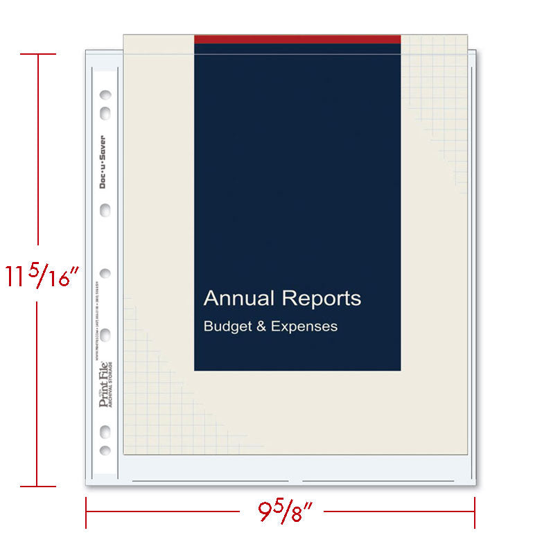 Print File Archival DocuSaver Preservers for 2 Documents or Prints - 8.5 x 11" (25 Pack)