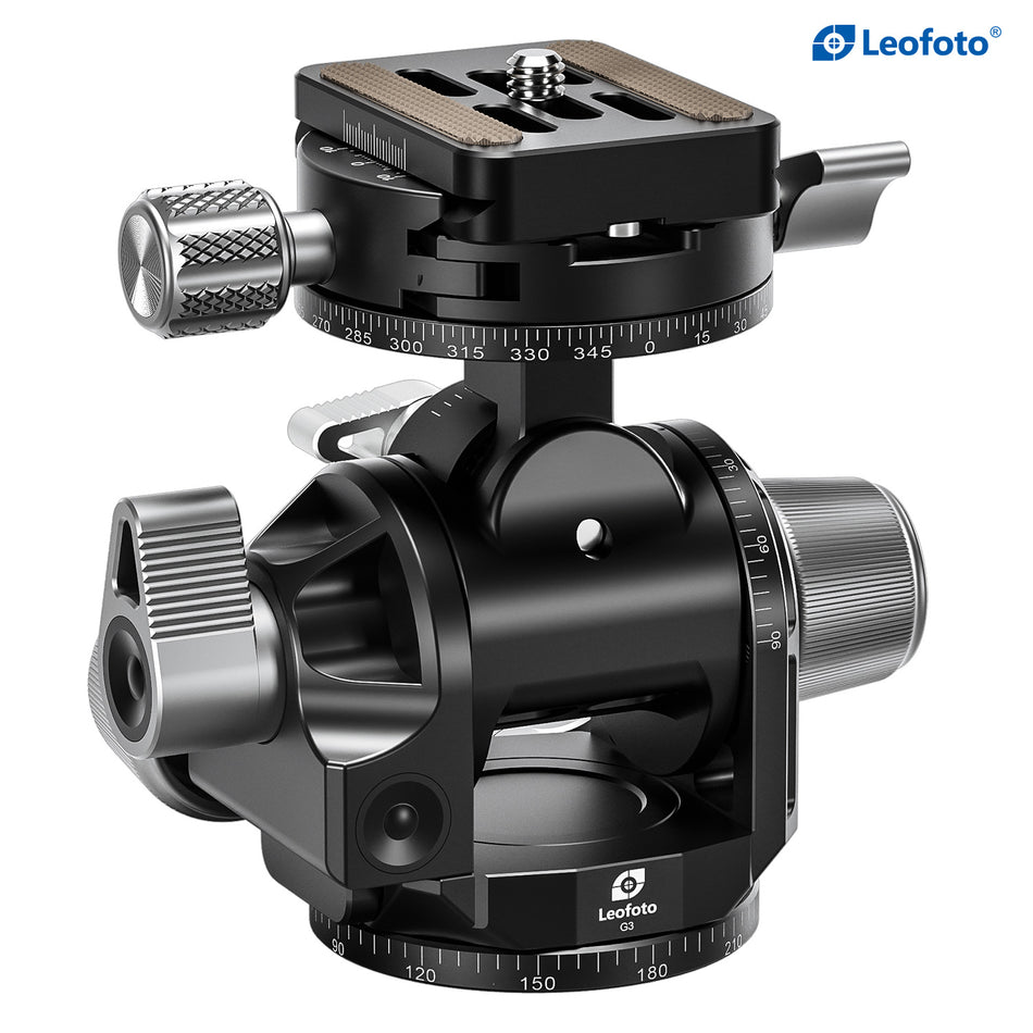 Leofoto G3 50mm 3-Axis Geared Head with BPL-50 Plate