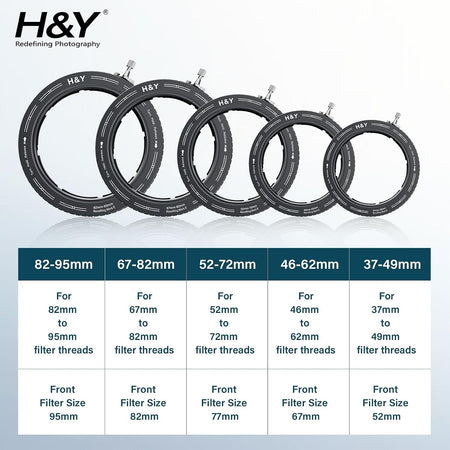 -H&Y Filters RevoRing MKII 52-72mm Variable Adapter for 77mm Filters-Variable Lens Adapter Rings-H&Y Filters