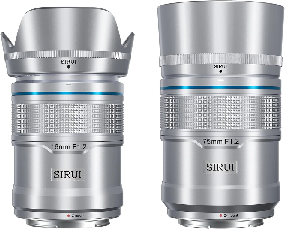 SIRUI Sniper 16mm/75mm f1.2 AF 2-Lens Set (Silver) - Fujifilm X