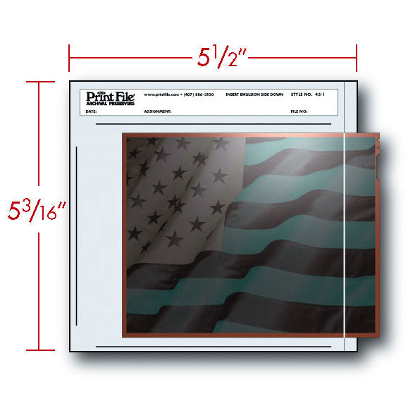 Print File Archival 45-1 Negative Storage Pocket for 4x5" Film (100 Pack)