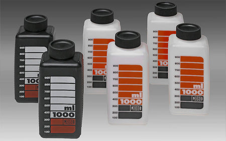 JOBO 3300 Scaled Storage Bottle Kit 1000ml (6 Pack) - 4 x White, 2 x Black-Film Processor Accessories-JOBO