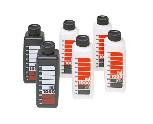 JOBO 3300 Scaled Storage Bottle Kit 1000ml (6 Pack) - 4 x White, 2 x Black-Film Processor Accessories-JOBO