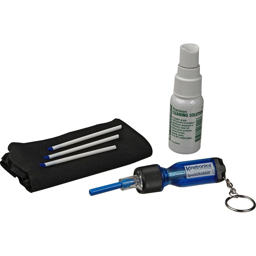 Kinetronics 702004 SpeckGrabber "Pro Kit" SGL, handle with integrated mini lamp, incl. batt., three tips, cleaning solution and anti-static cloth-Cleaning Kits-Kinetronics