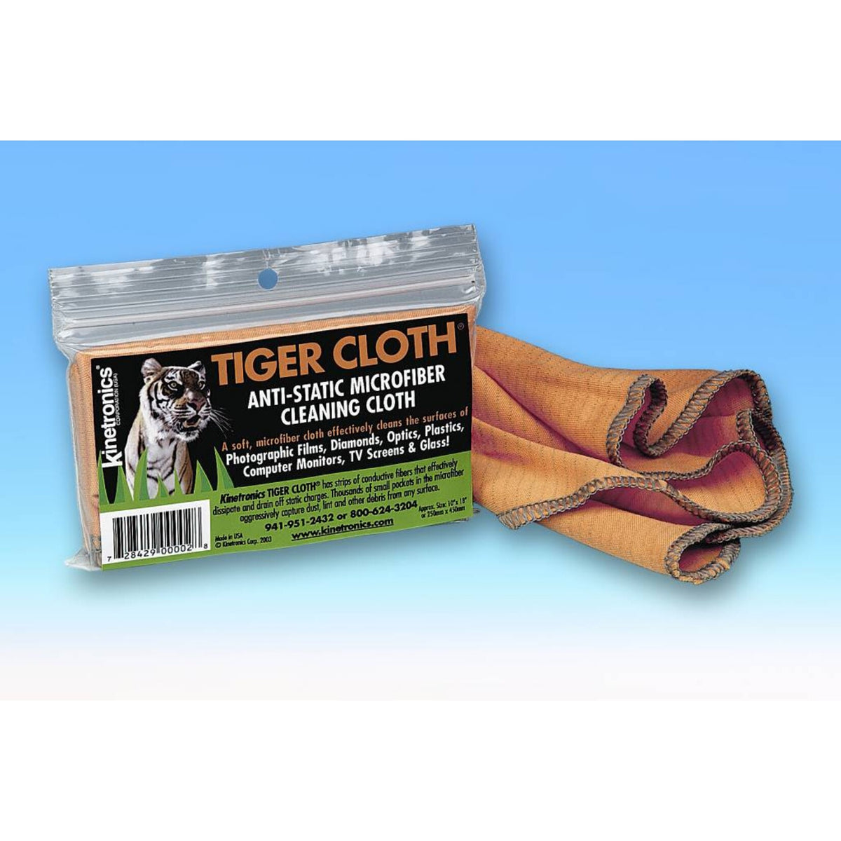 Kinetronics ASC-TC8 TIGER CLOTH Anti-Static Microfibre Cleaning Cloth - 200 x 200 mm-Darkroom Accessories-Kudos Cameras