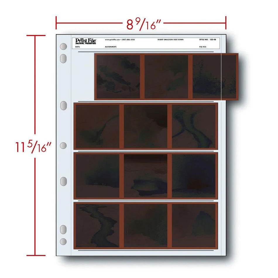 Print File 120-4B pack of 100 for 4 - 120 strips - total 12 frames-Negative Sleeves-Kudos Cameras