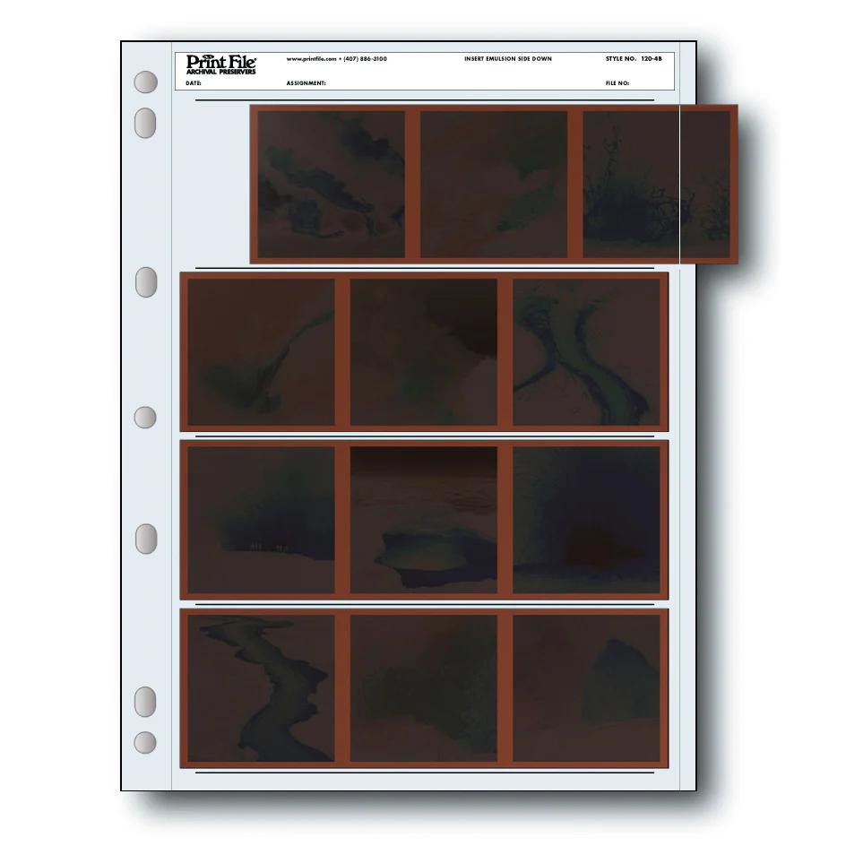 Print File 120-4B pack of 25 for 4 - 120 strips - total 12 frames-Negative Sleeves-Kudos Cameras
