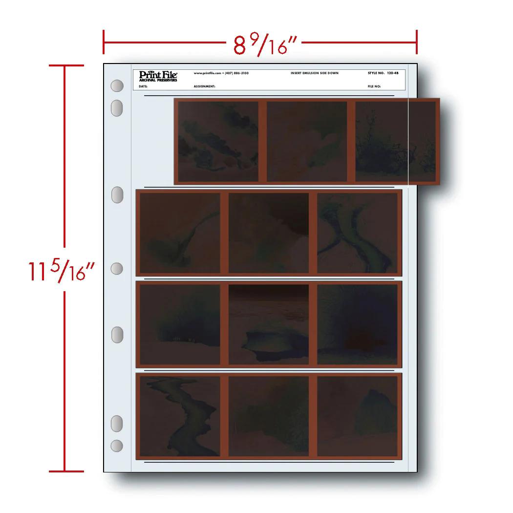 Print File 120-4B pack of 25 for 4 - 120 strips - total 12 frames-Negative Sleeves-Kudos Cameras