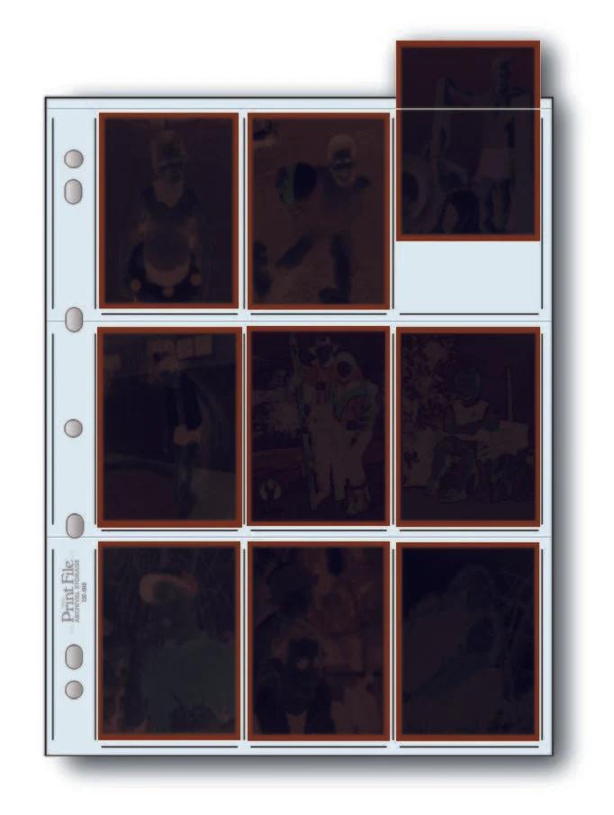 Print File 120-9HB pack of 25 for 9 - 120 single frames up to 6 x 7 cm for 18 sports cards-Negative Sleeves-Print File