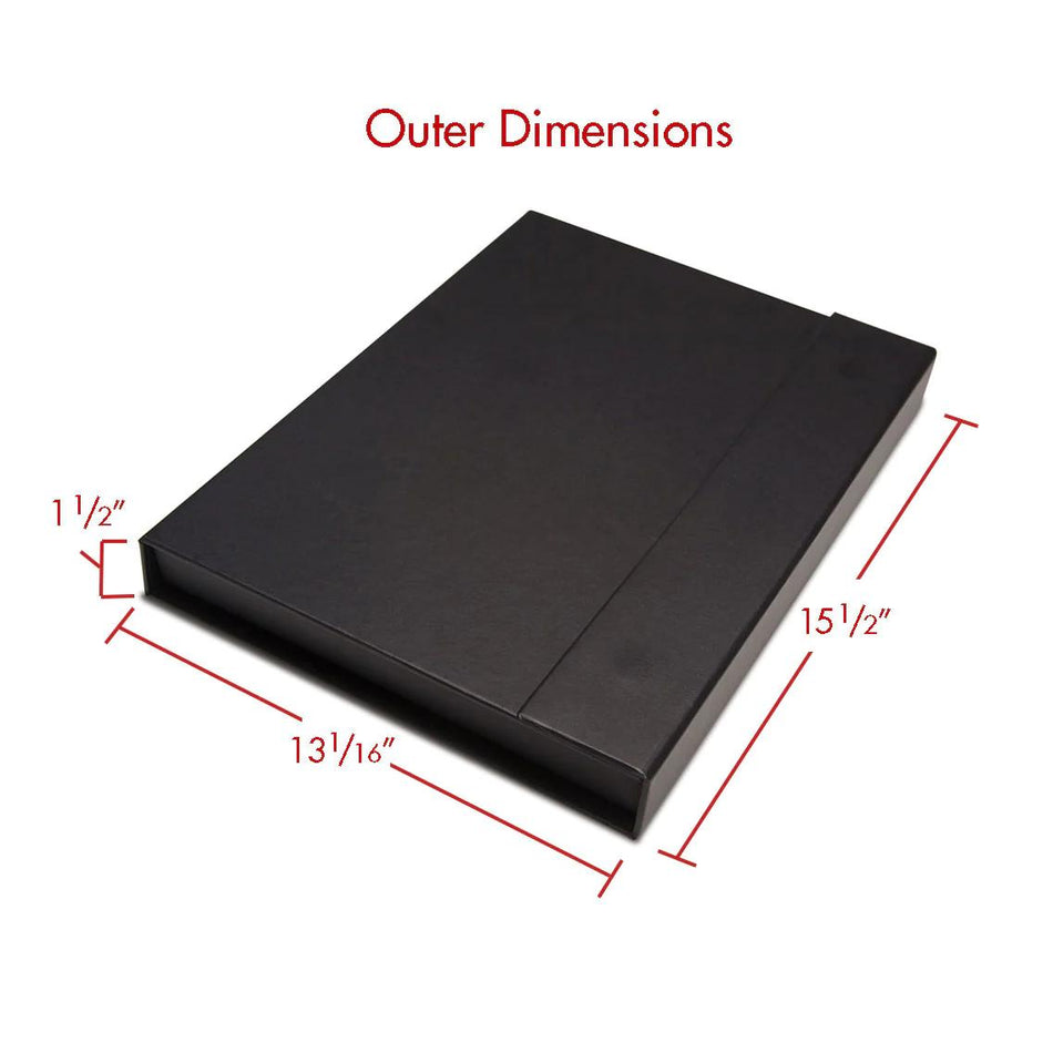 Print File 280-5350 Black Magna Folio with Interior Tray 12-1/2x14-1/2x1-1/2-Black Folios with Magnetic Closures-Print File
