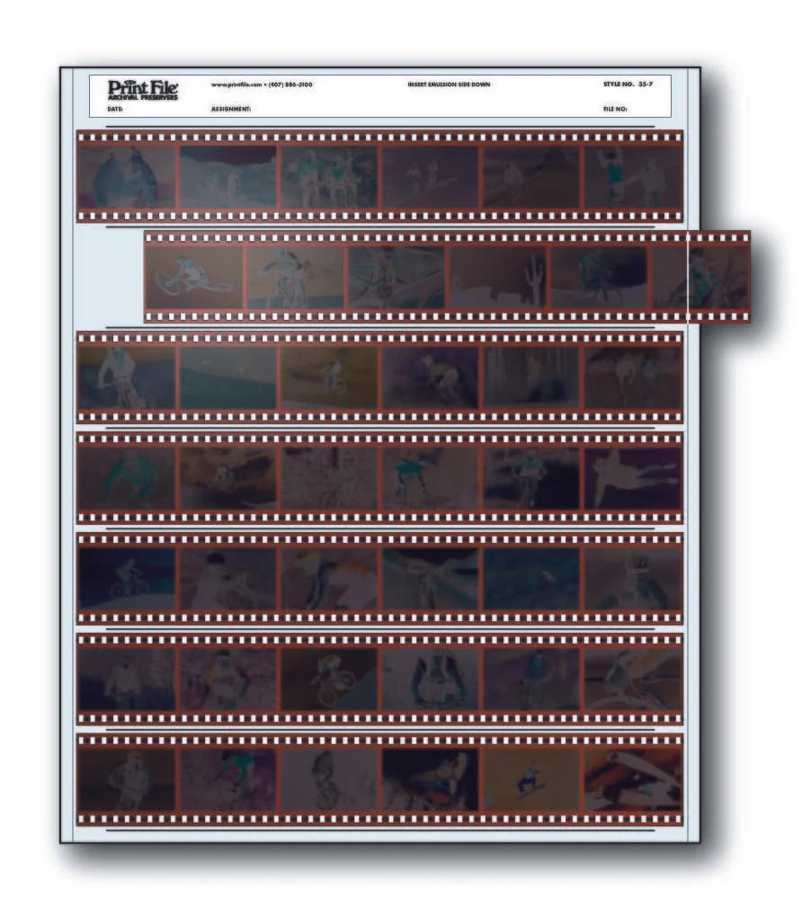 Print File 35-7 pack of 100 for 7 - 35mm strips - total 42 frames-Negative Sleeves-Kudos Cameras