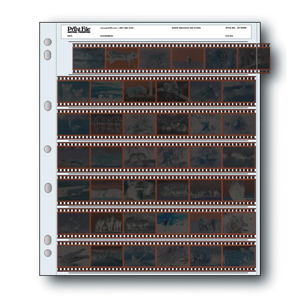 Print File 35-7BXW pack of 25 for 7 - 35mm strips - total 42 frames-Negative Sleeves-Kudos Cameras